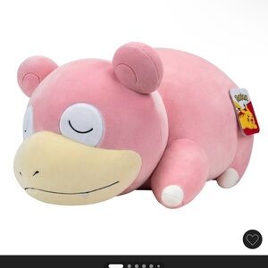 Pokémon Pink Sleeping Slowpoke Plush Toy 18”